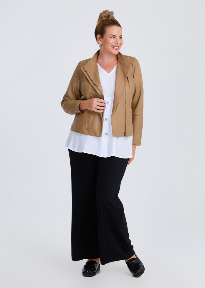 Leather Lottie Panel Jacket, , hi-res
