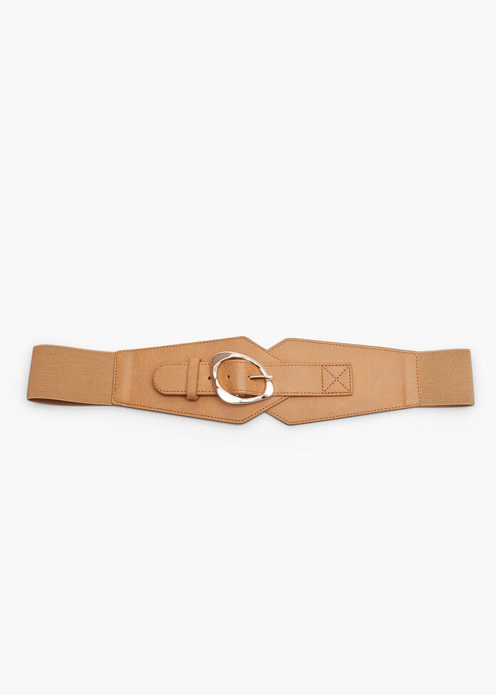 Wide Buckle Stretch Belt, , hi-res