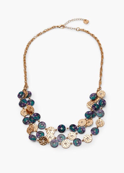 Plus Size Layered Oil Slick Necklace