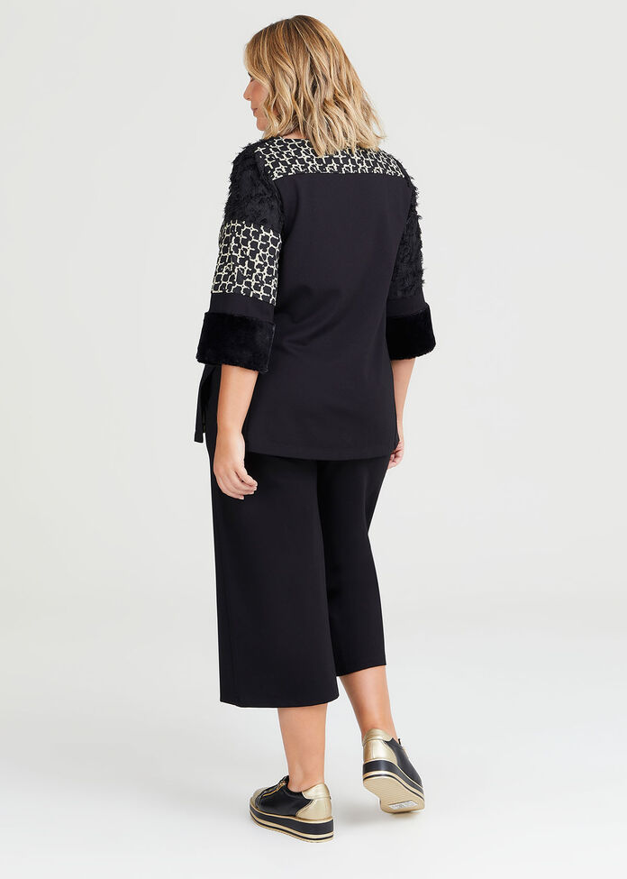 Spot Check Bamboo Ponte Top, , hi-res