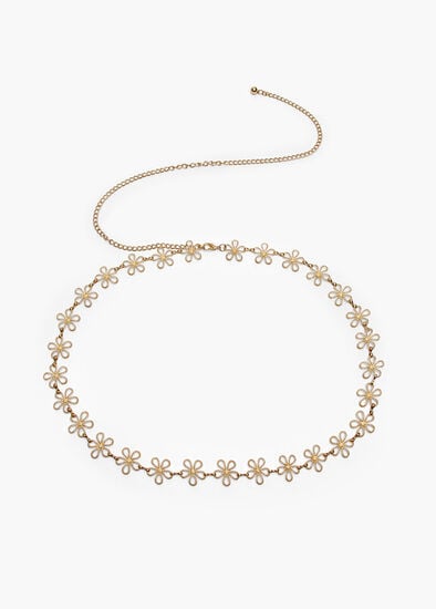 Plus Size Gold Flower Chain Belt
