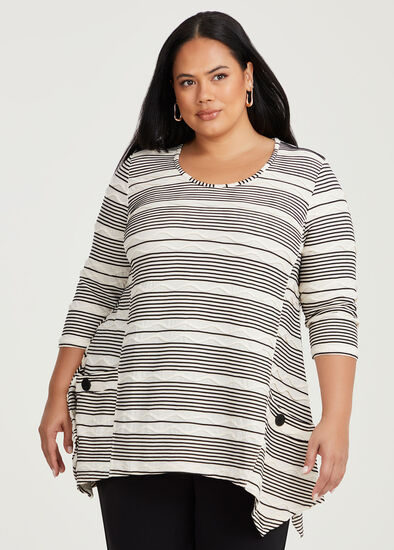 Plus Size Jacquard Knit Swing Top