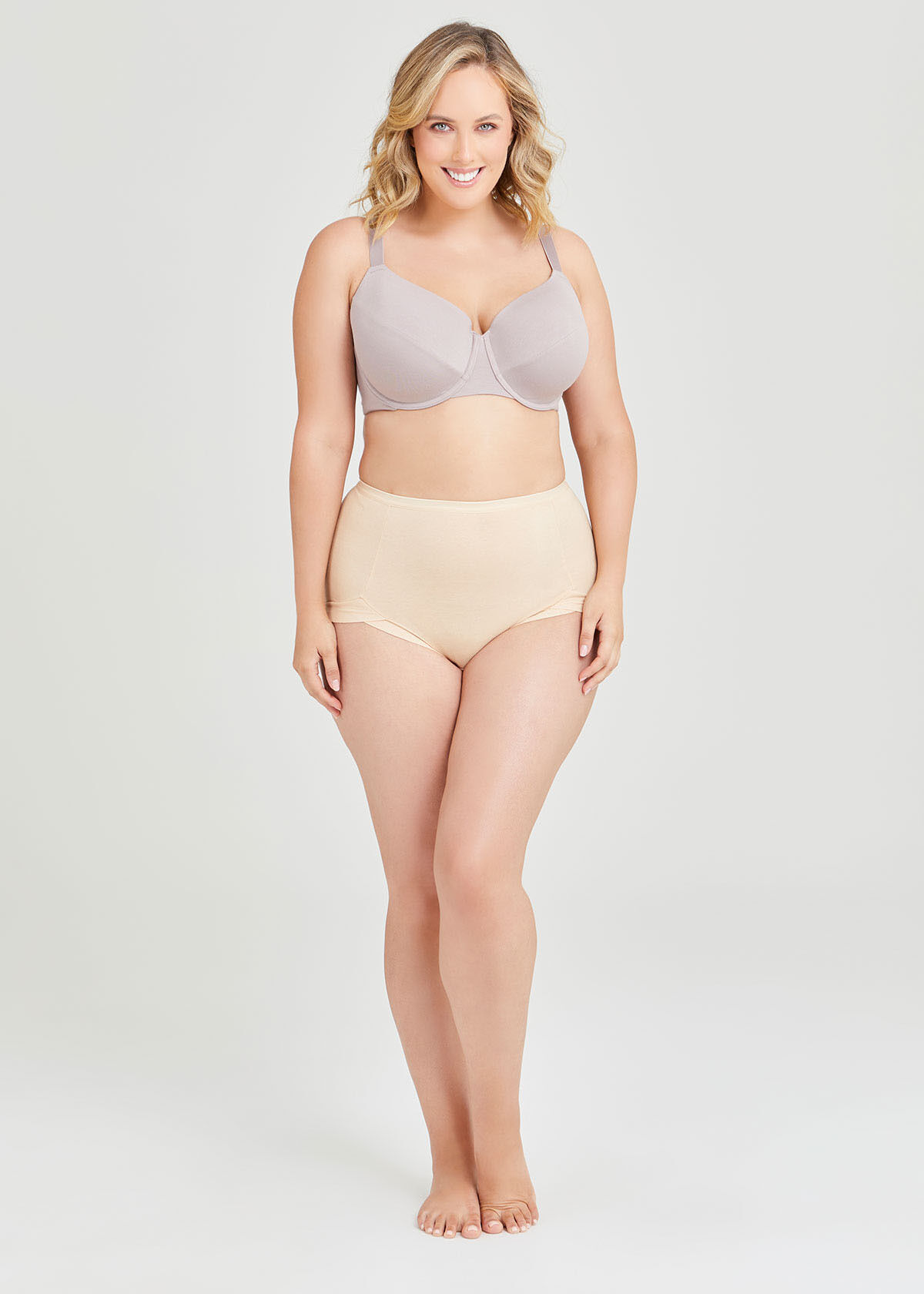 Shop Plus Size Bamboo Underwire Bra in Brown Sizes 12 30