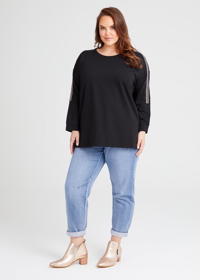 Shop Plus Size Bamboo Ponte Tape Top in Black | Taking Shape AU