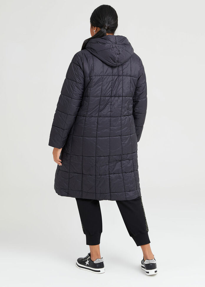 Shop Plus Size Travel Mode On Puffer Jacket in Black Sizes 1230