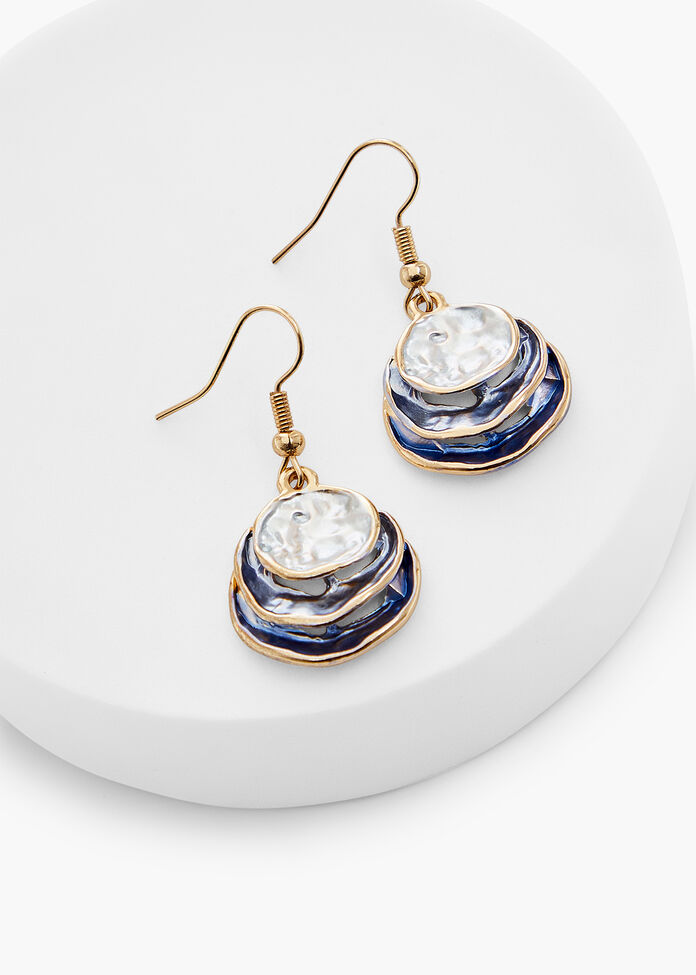 Layered Enamel Earrings, , hi-res