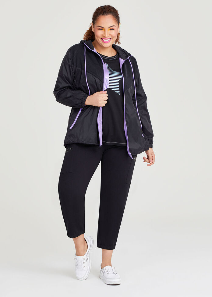 Shop Plus Size Active Contrast Rain Jacket, Black | Taking Shape AU
