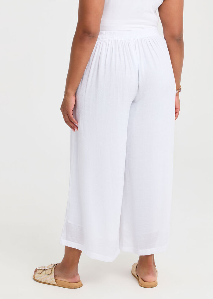 Natural Buttoned Wide Leg Pant, , hi-res