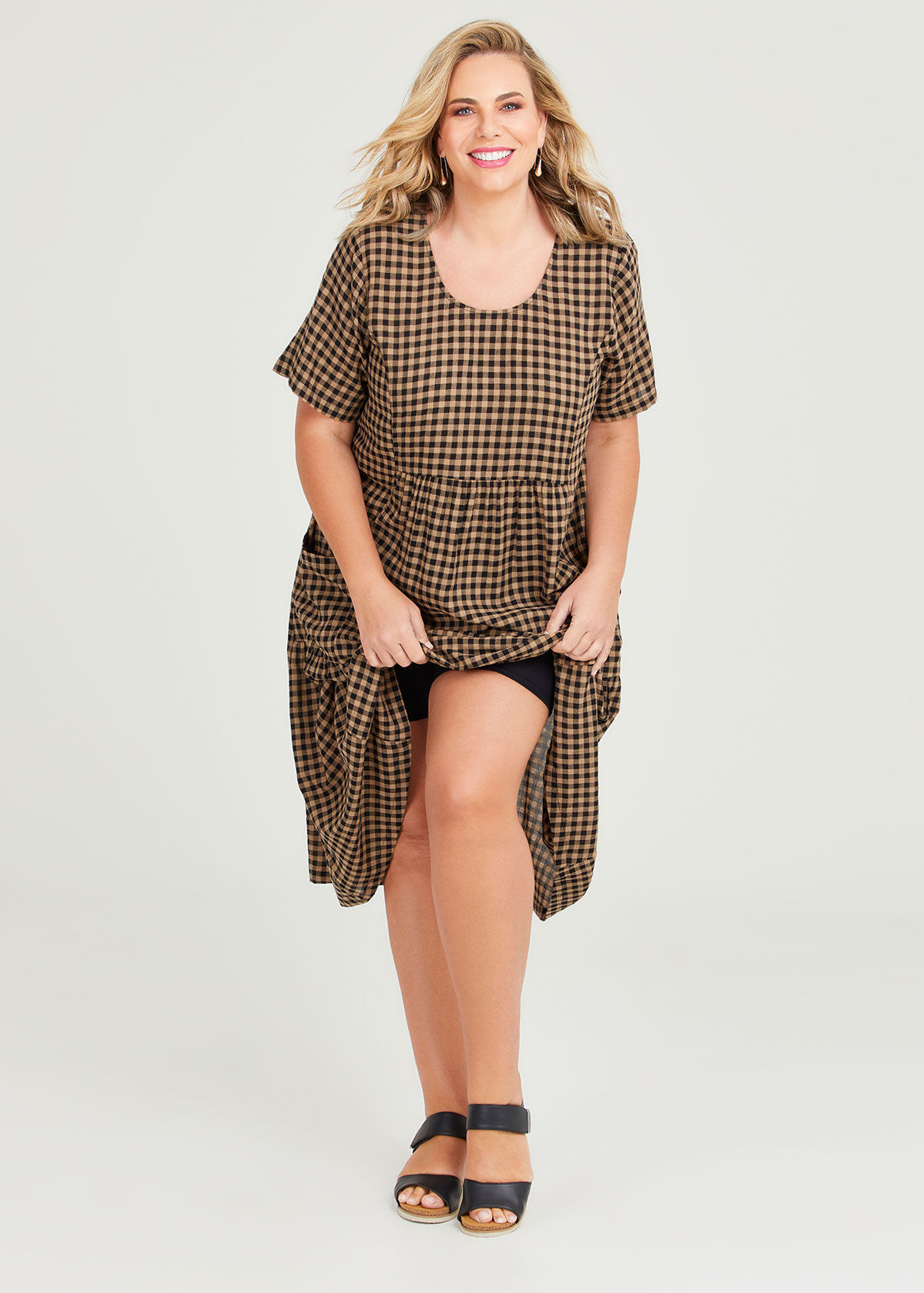 Plus online gingham dress