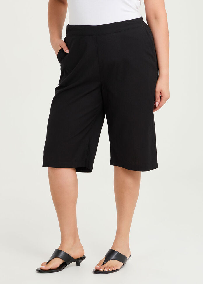 Cotton Linen Longline Short, , hi-res