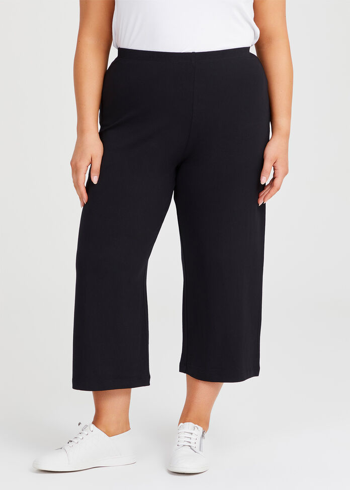 Shop Plus Size Petite Bamboo Culotte Pant, Black Taking Shape AU
