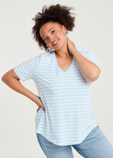 Plus Size Australian Cotton Stripe T-shirt