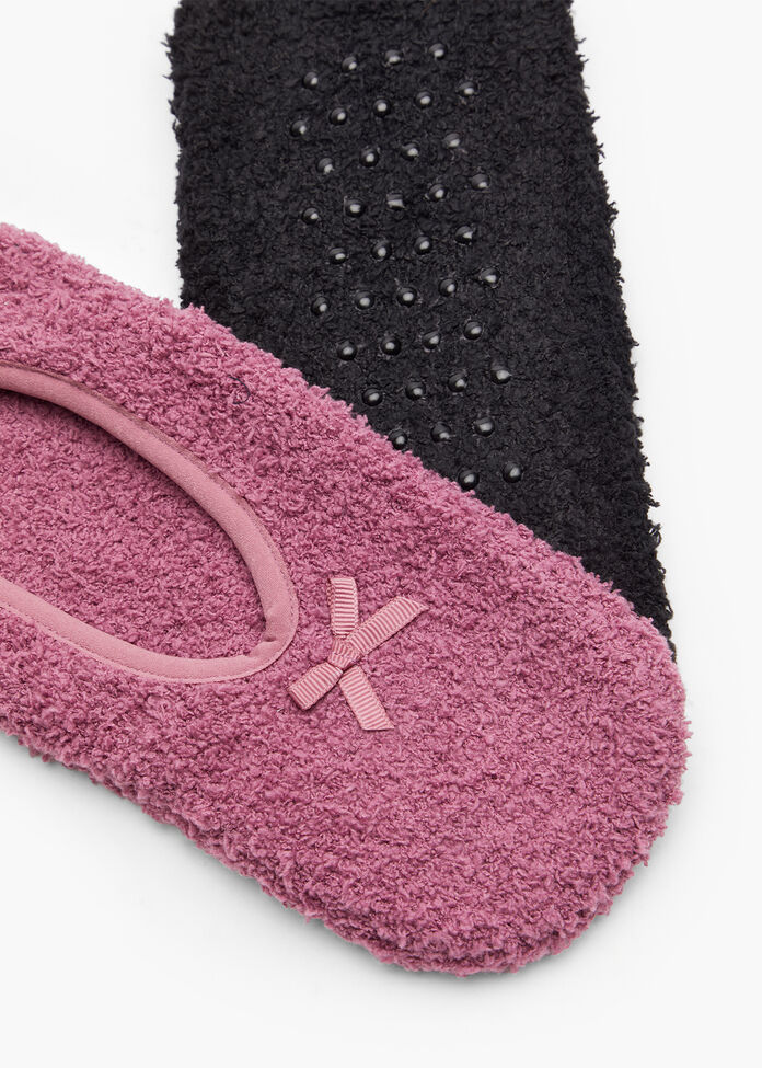2 Pack Cosy Slip On Socks, , hi-res