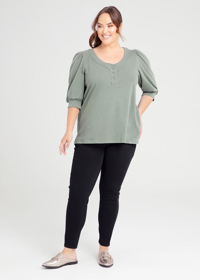 Organic Balloon Sleeve Top, , hi-res