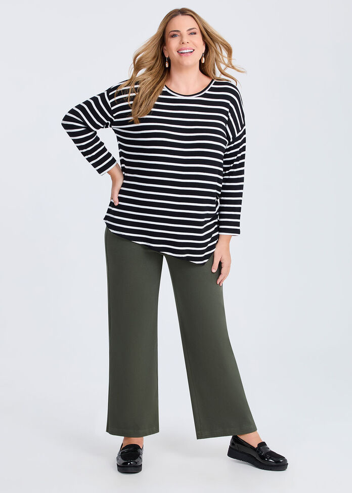 Stripe Asymmetrical Rib Top, , hi-res