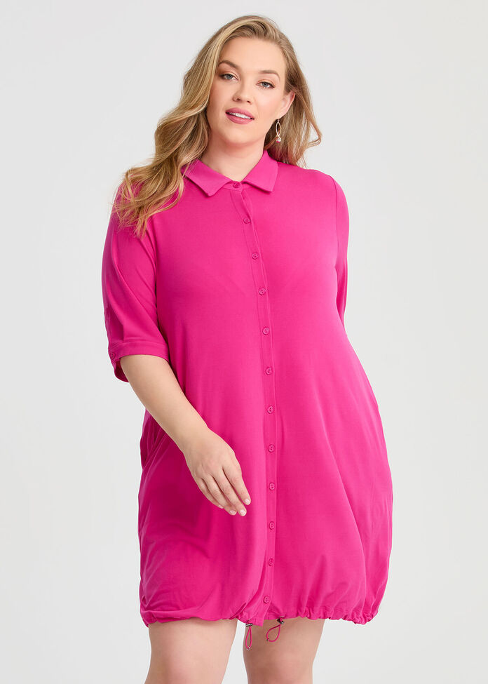 Bungee Cord Detail Dress, LIPSTICK PINK, hi-res
