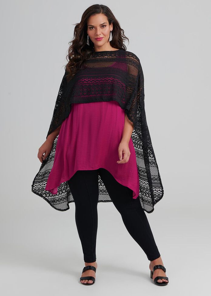 Lace By Your Side Poncho, , hi-res