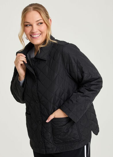 Plus Size Casual Quilted Jacket