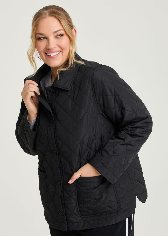 Casual Quilted Jacket, , hi-res