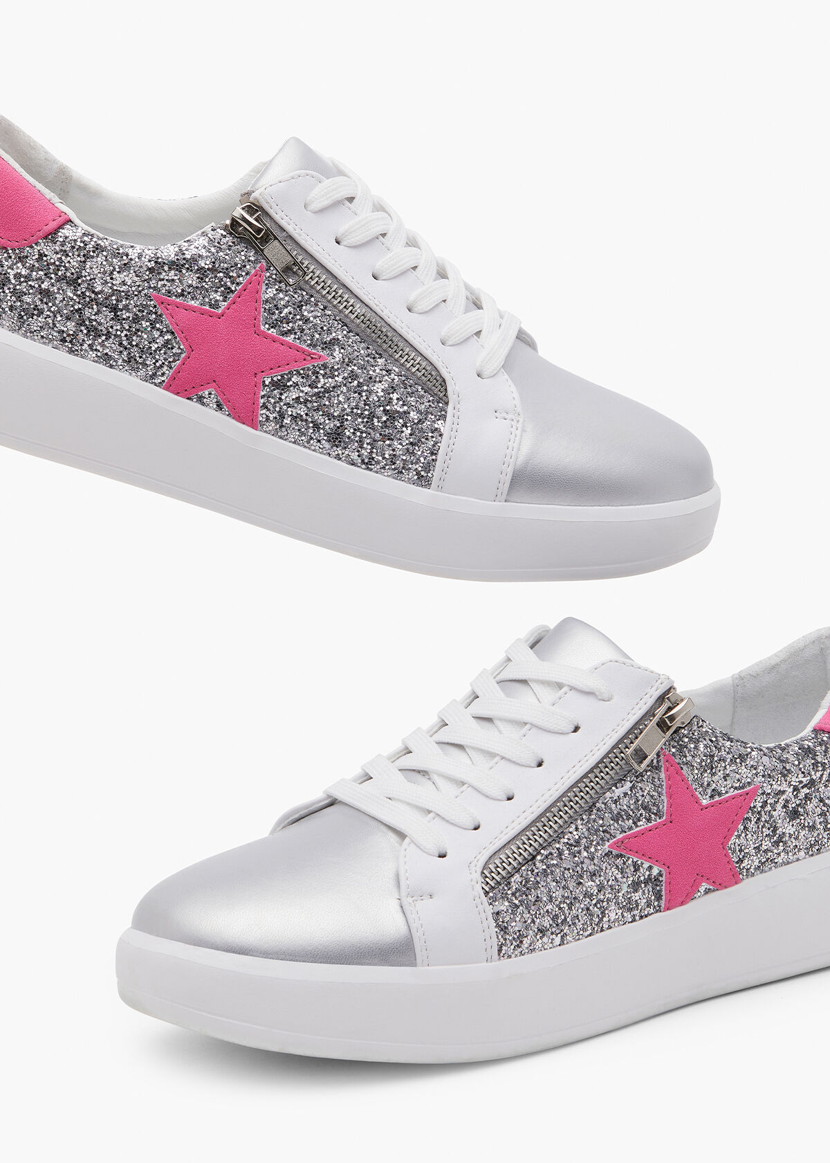 Sneakers with star outlet on the side