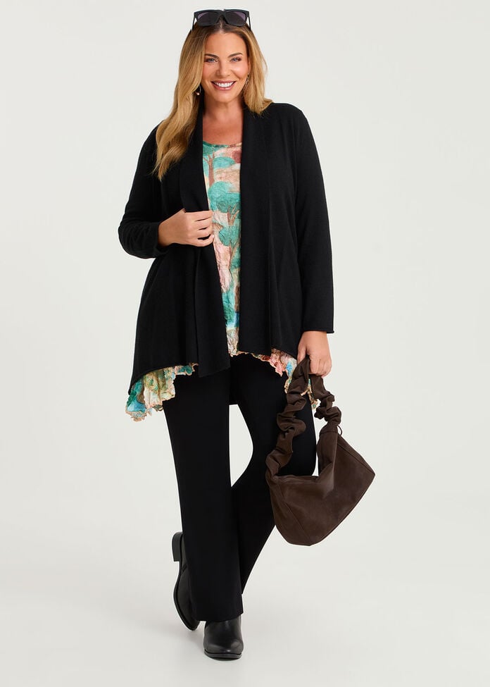 Drape Collar Cozy Cardigan, , hi-res