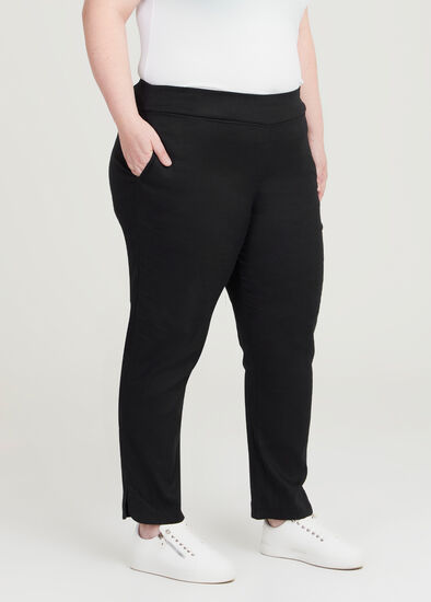Women's black thick knit plus size pants black, Trousers, Producent  odzieży damskiej – duże rozmiary, do7XL