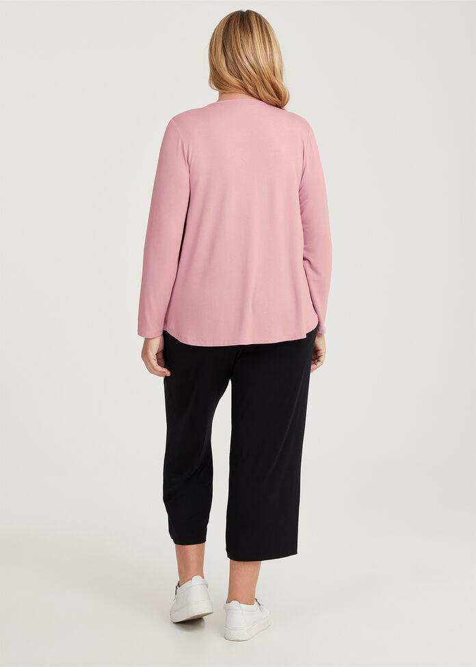 Natural Everyday V-neck Long Sleeve Top, , hi-res