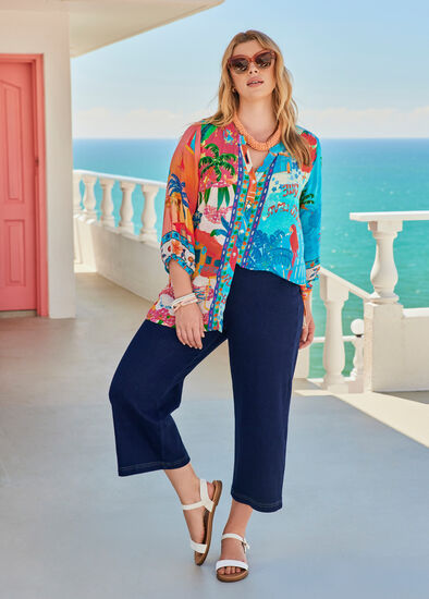 Plus Size Tropicana Denim Outfit