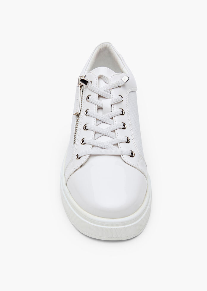 Patent Perf Zip Sneaker, , hi-res