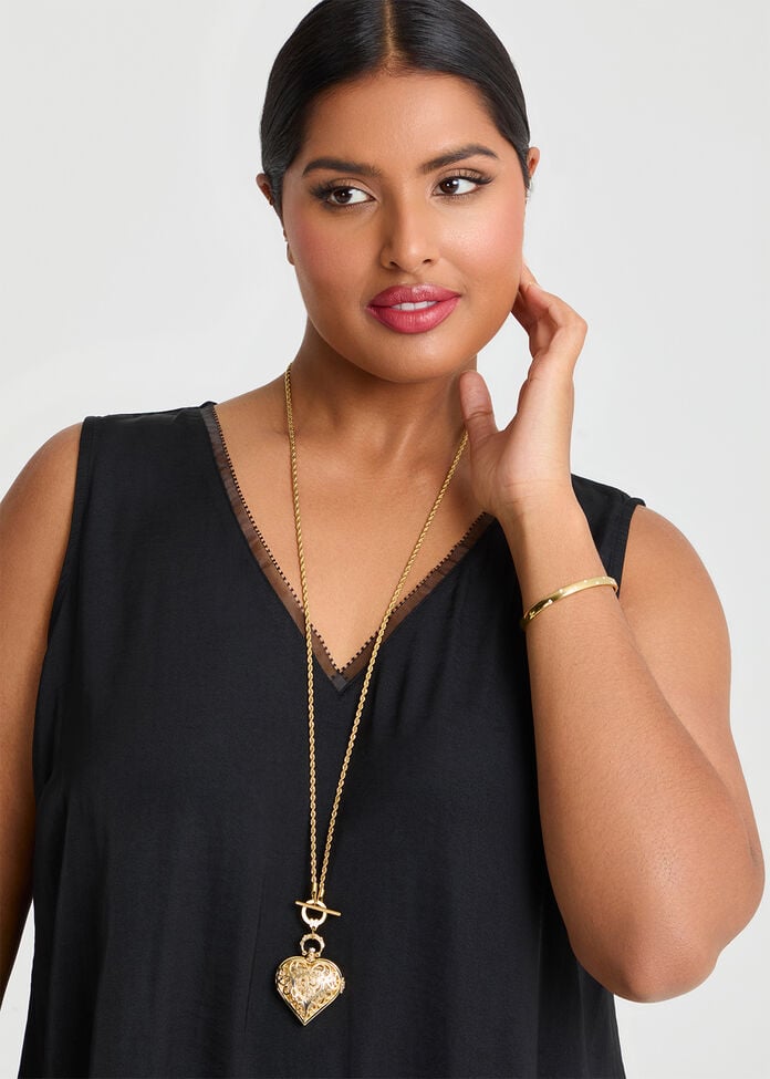 Multi Wear Heart Watch Necklace, , hi-res