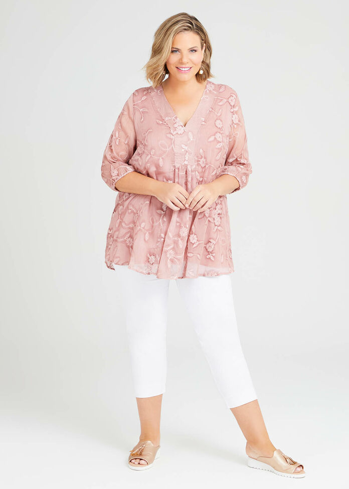 Sunray Embroidered Chiffon Tunic, , hi-res