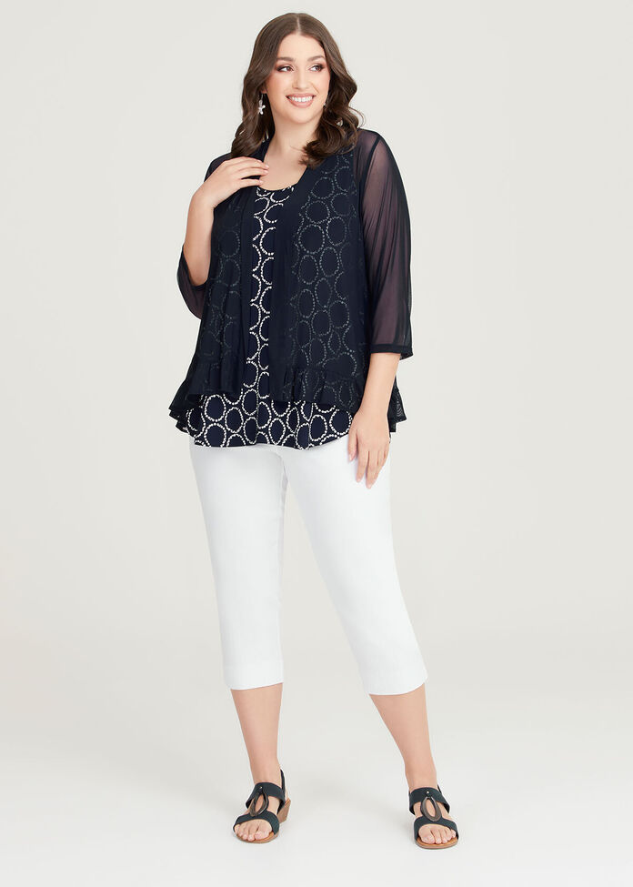 All- Over Print Women's Long Sleeve Mesh Cardigan