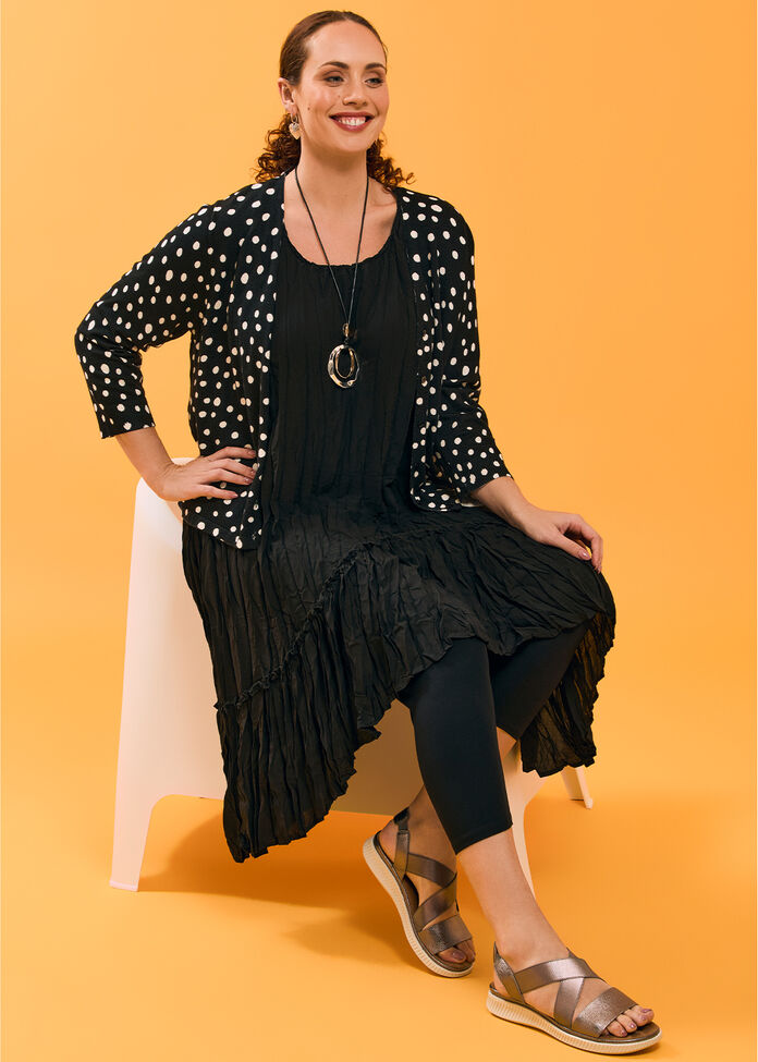 Polka Dot Natural Cardigan, , hi-res