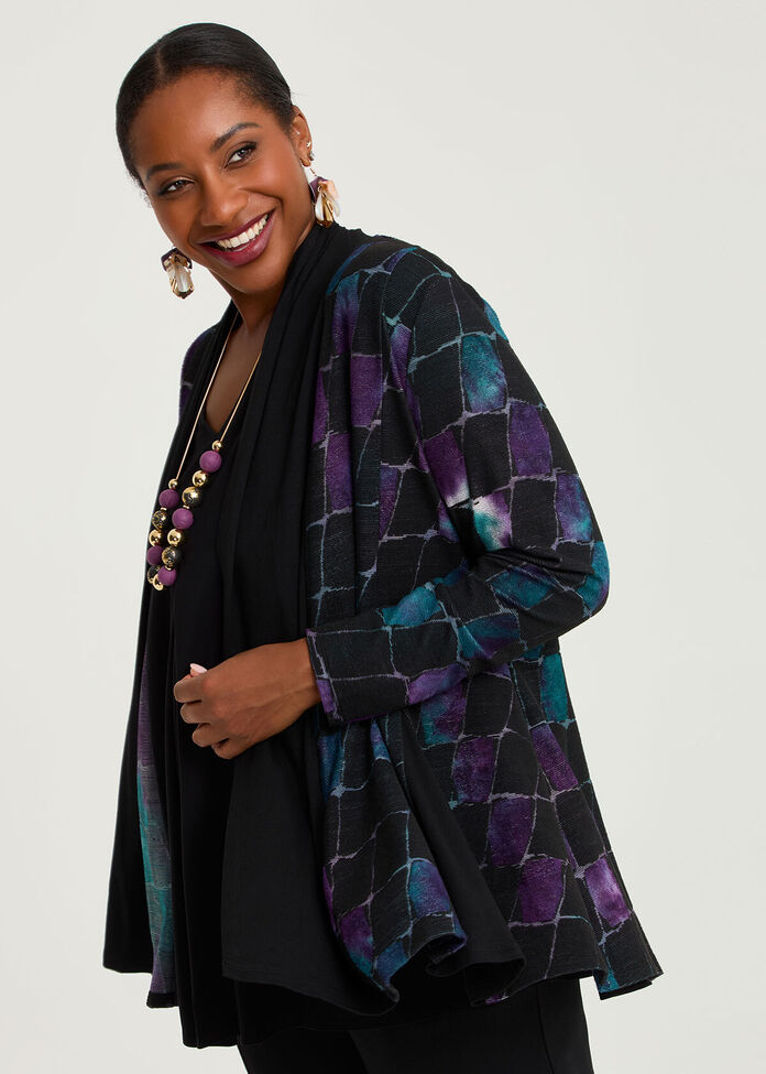 Spliced Burnout Cardigan, , hi-res