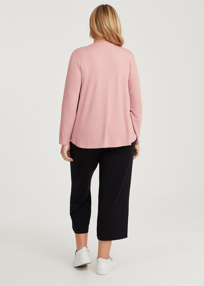 Natural Everyday V-neck Long Sleeve Top, , hi-res