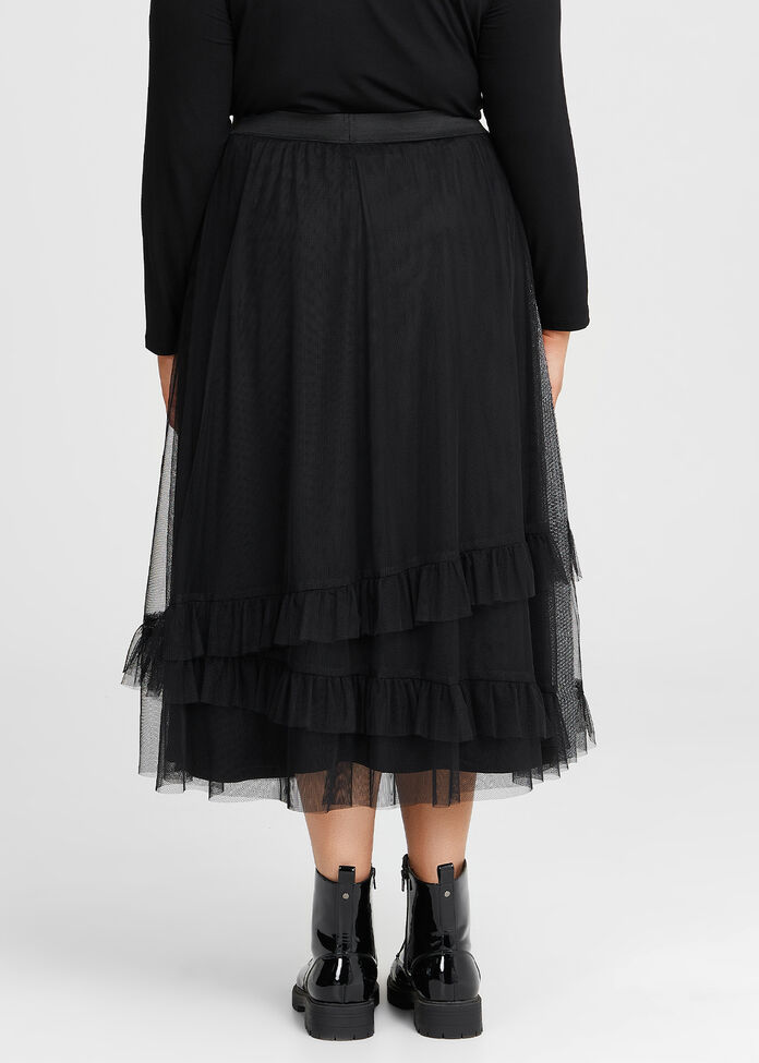 Shop Plus Size Mesh Starlight Skirt in Black | Taking Shape AU