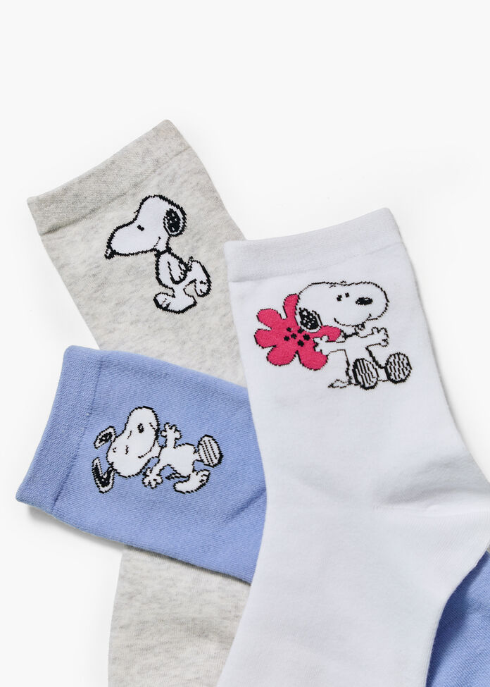 3 Pack Snoopy Cotton Socks, , hi-res