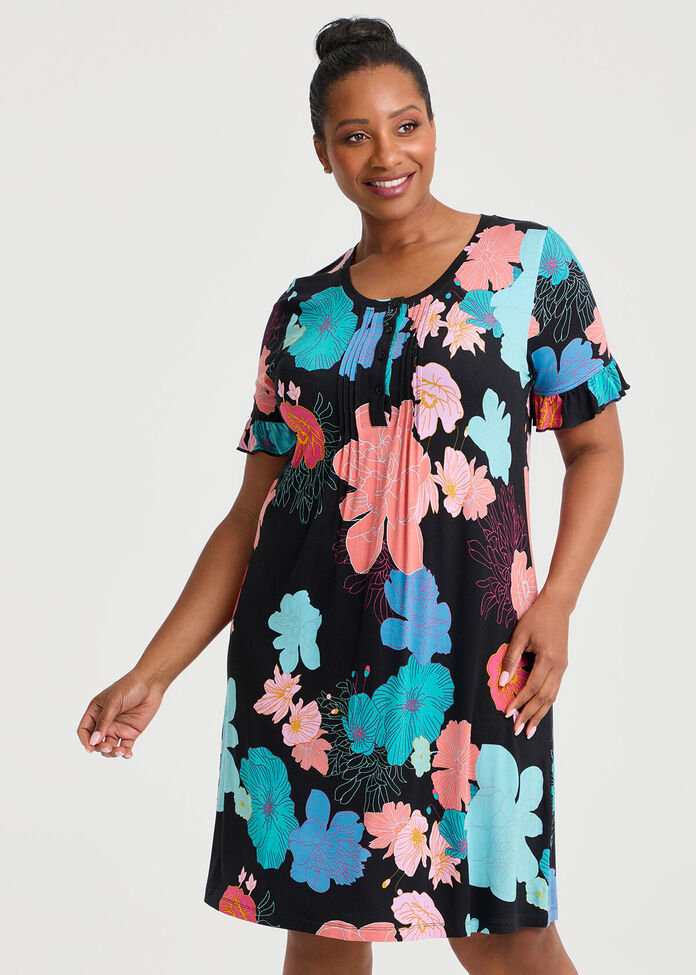 Bamboo Flora Dusk Nightie, , hi-res
