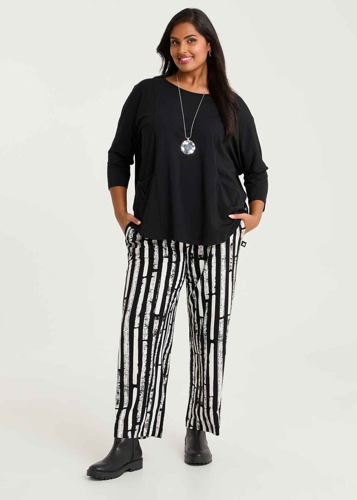 Pima Cotton Traveller 3/4 Slv Top, , hi-res