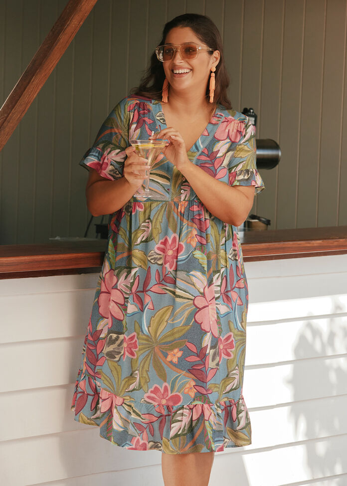 Natural Getaway Floaty Dress, , hi-res