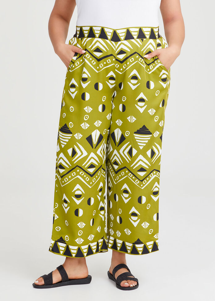 Natural Aztec Print Pant, PRINT, hi-res