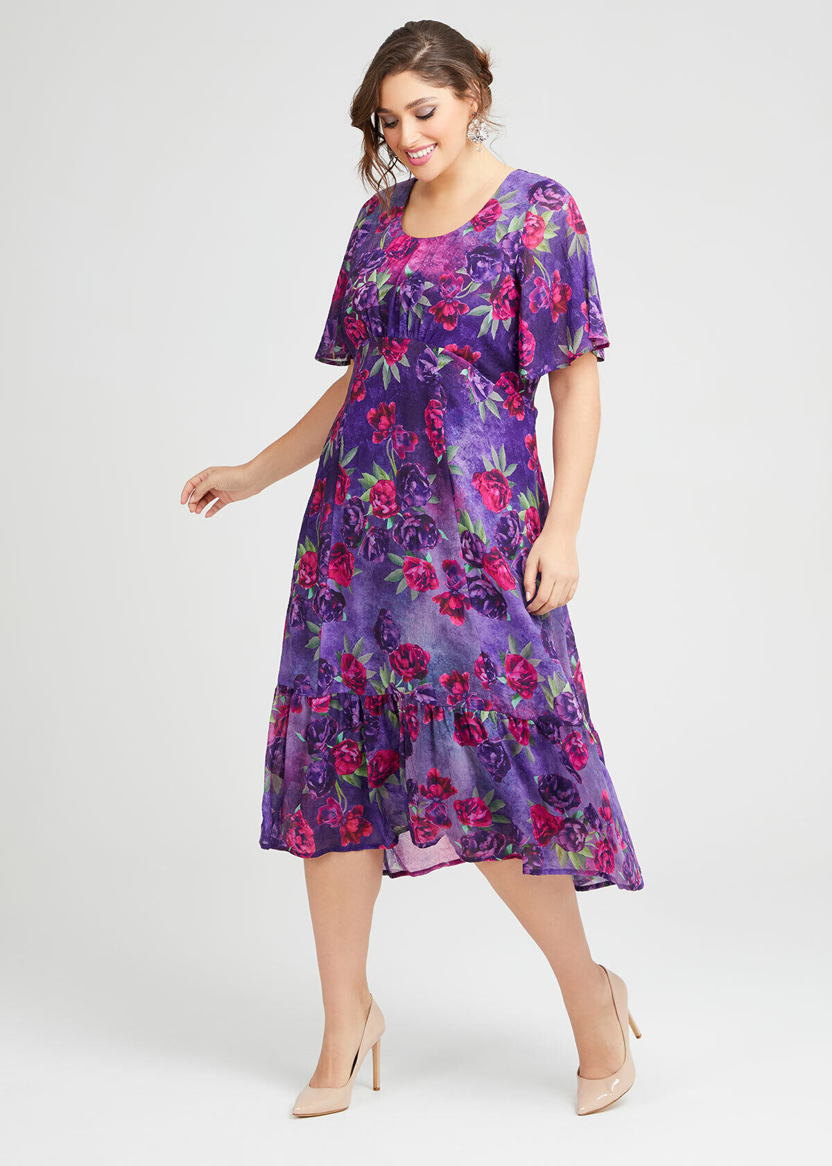 Plus size ascot dresses top