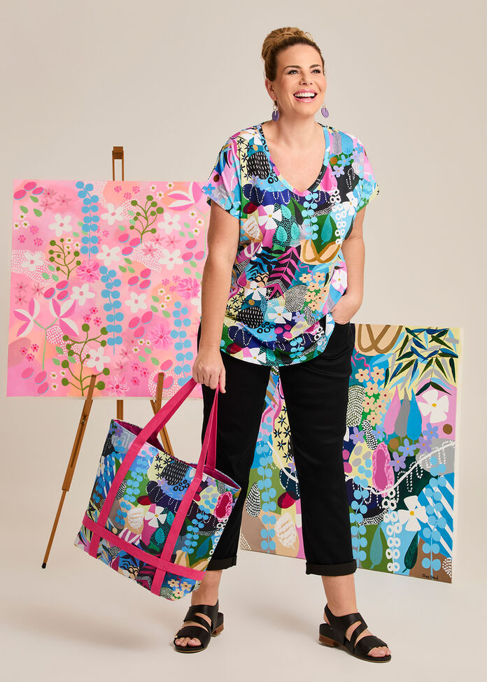 Joan Blond Floral Tote Bag, , hi-res