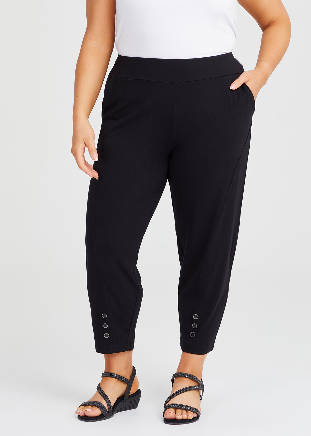 Shop Plus Size Petite Lantern Natural Pant in Black Taking Shape AU