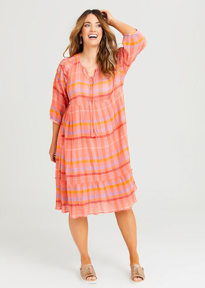 Shop Plus Size Cotton Soft Check Dress, Multi | Taking Shape AU