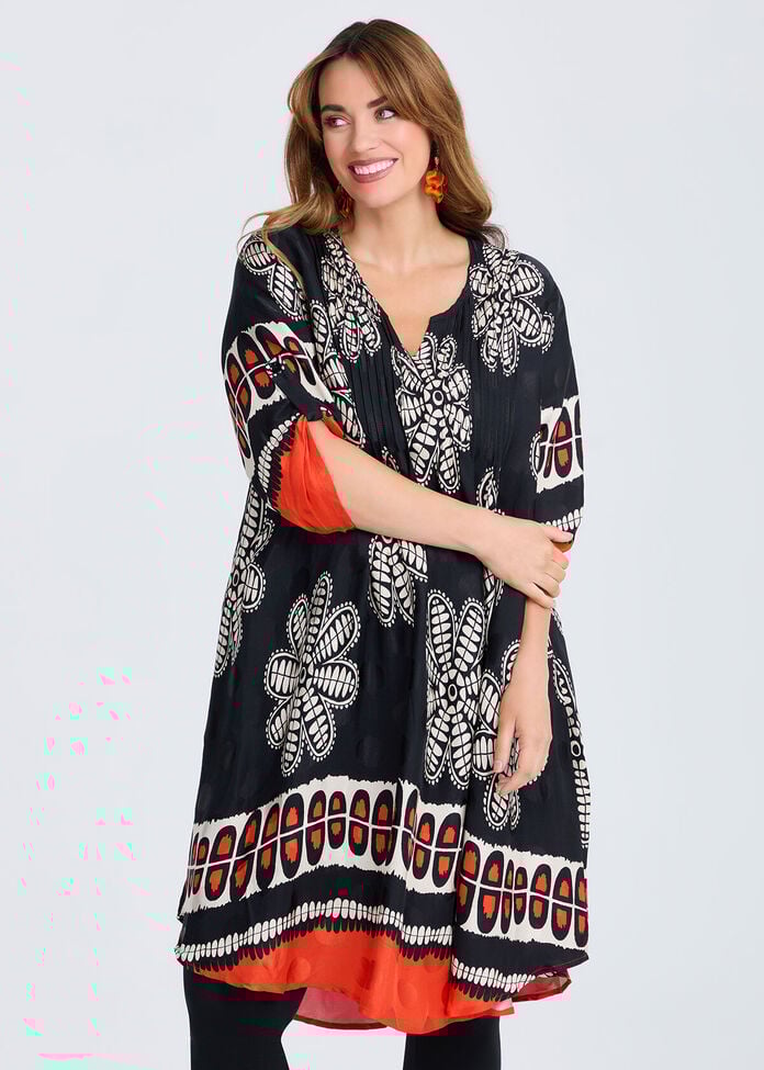 Revival Border Natural Swing Dress, , hi-res
