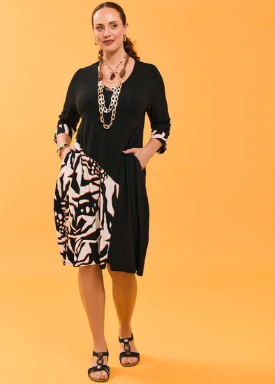 Plus Size Spliced Tulip Natural Dress