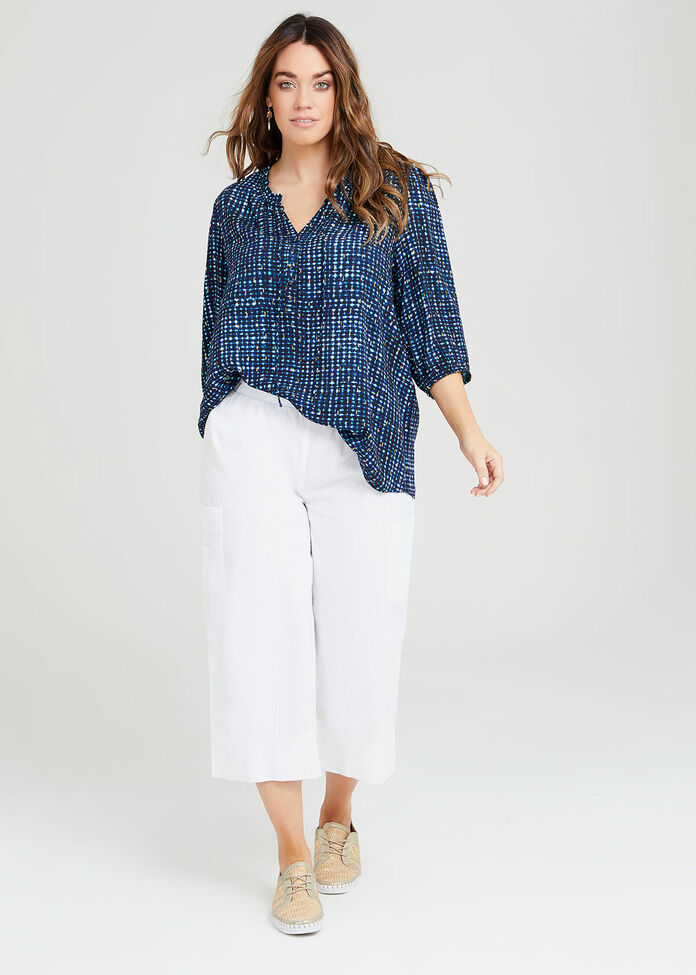Shop Plus Size Natural Watercolour Check Top, Multi | Taking Shape AU