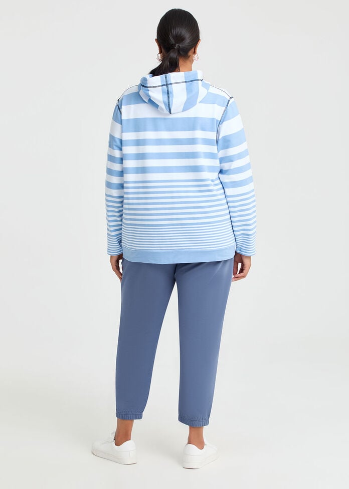 Stripe Zip Through Hoodie, , hi-res