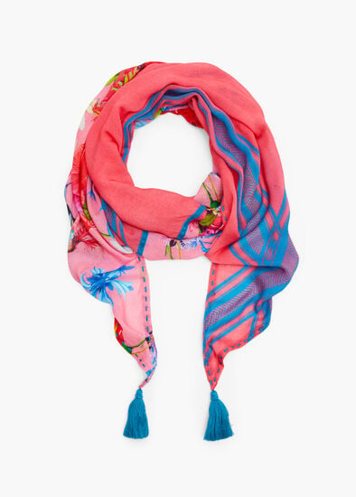 Plus Size Triangle Floral Print Scarf